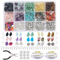 933pcs Mixed Gemstone Beads and Silver Pendant